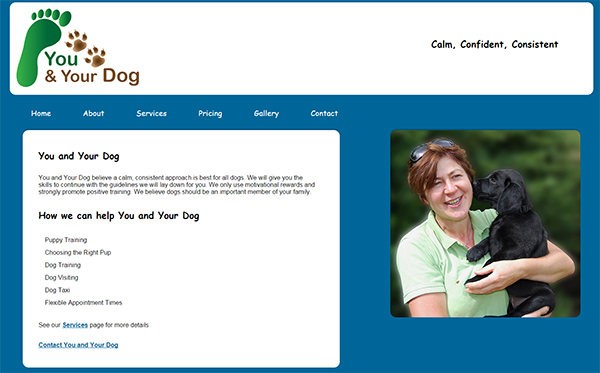 You and Your Dog Website Home Page
