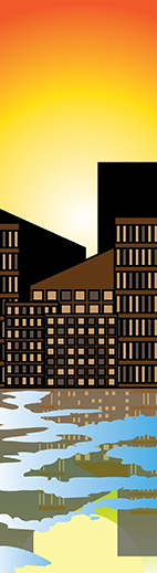 cityscape created in Adobe Illustrator